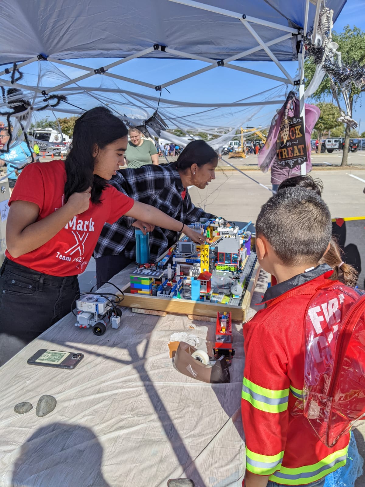 Volunteers collaborating at a community event